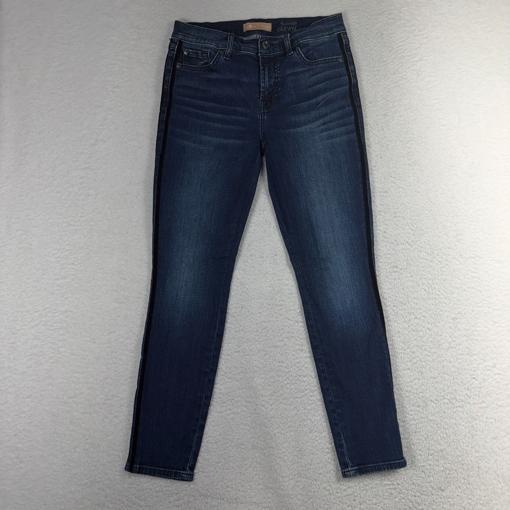 7 For All Mankind B(air) The Ankle Skinny Womens 28 Blue Denim Stretch Jeans